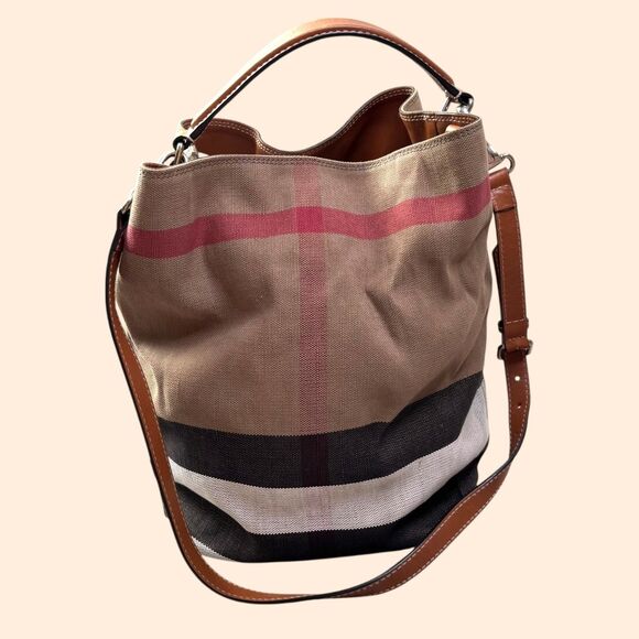 Burberry Check Canvas Bucket Bag - Picture 1 of 16